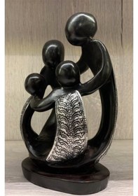 Resim Reçine Soyut Aile Figürü - Işlemeli (23 Cm) 