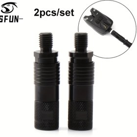 Resim JSFUN 2 Adet Alüminyum Alaşımlı Hızlı Bağlantı Konnektörleri Sazan Balıkçılığı Olta Podu Bank Çubukları ve Isırma Alarmları için, Siyah Braket Raf Adaptörü Balıkçılık Malzemeleri 