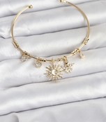 Resim BURCU MODA Güneş Charmlı Gold Renk Pirinç Kadın Bileklik 