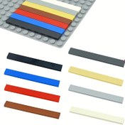 Resim 50 Adet Pürüzsüz Plaka Tuğla Parçaları 4162 1x8 Düz Fayans Uyumlu Yapı Blokları Eğitici DIY Çocuk Oyuncakları Leduo 