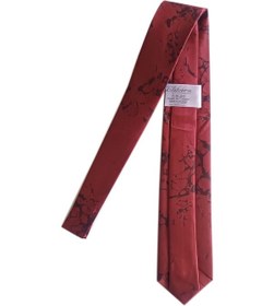 Resim Elifebru Exclusive Handicrafts Ebru Sanatı Saten Kumaş Kravat Kırmızı Siyah Sakr 139 Kırmızı Siyah 001 
