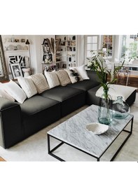 Resim Relax Soft 4 Modül Köşe Takımı Siyah Keten 900 Siyah 