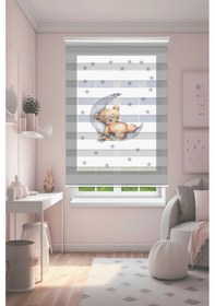 Resim Perdecizade Enxboy Uyuyan Ayı Dijital Baskılı Zebra Perde-cocuk Odası-stor Perde Pz-3036 Renkli 