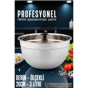 Resim Melek Moda Paslanmaz Çelik Derin Karıştırma Kabı 3 Litre Kapasite 