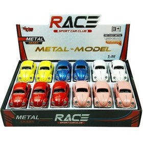 Resim 1:32 Ölçekli Metal Vosvos Kaplumbağa Oyuncak Araba - Kapı Ve Kaput Açılır, Çek Bırak Özelliği 