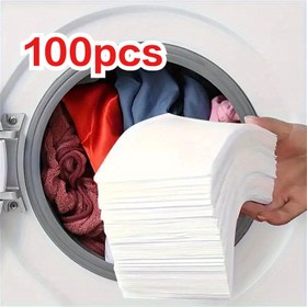 Resim 100 Adet Renk Yakalayıcı Çamaşır Kağıtları - Boya Tutucu & Transferi Önleyici Yıkama Kağıdı, Karışık Yıkamalar İçin Şarj Olmayan Koruma 