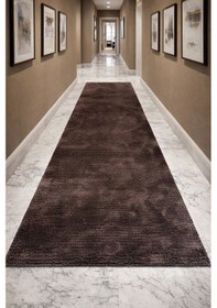 Resim Eko Halı Siena Dye Dark Brown El Dokuma Yolluk Kahverengi 