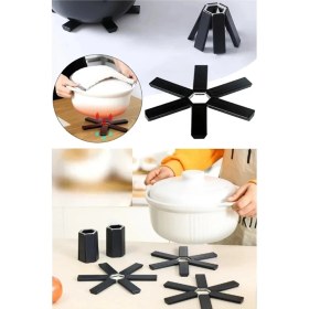 Resim Mena Rise Katlanabilir Plastik Nihale Isıya Dayanıklı Tencere Tava Altlığı Yer Kaplamaz Nihale 