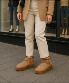 Resim MODAŞIKŞIK TAŞLI İÇİ TÜYLÜ KALIN TABAN KISA BOT 