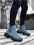 Resim BESKAR Ba0444 Bağcıksız Rahat Yüksek Taban Füme Erkek Spor Yarım Bilek Bot 