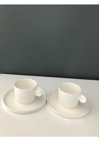 Resim Tantitoni Thın Beyaz Porselen 2 Li Fincan Seti 140 Ml Beyaz 