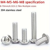 Resim 304 Paslanmaz Çelik Yarbağlı Altıgen Vida, 8mm-70mm Uzunluk, M4/M5/M6/M8 Özellikleri, Altıgen Sürücü, Paslanmaya Dayanıklı, Endüstriyel ve İnşaat Kullanımı İçin, İnşaat Bağlayıcıları | Altıgen Başlıklı Vidalar | Paslanmaz Çelik Vidalar 