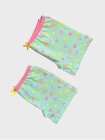 Resim elmas kids Kız Çocuk Pamuklu Yıldız Ay Desenli Yeşil 2li Boxer 