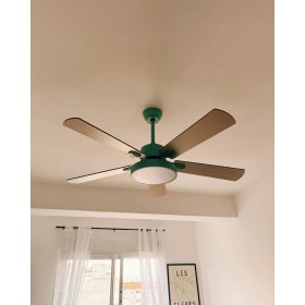 Resim Işıklı Tavan Vantilatörü Nane Yeşili – Uzaktan Kumandalı, 3 Fan Hızı, 3 Işık Modu, Zamanlayıcılı 