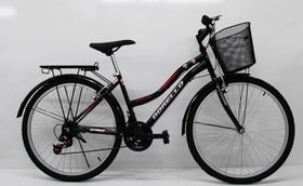 Resim Dorello Bisiklet 2650 Model 26 Jant Bisiklet Çamurluk Bagaj Sepetli Siyah Kırmızı 
