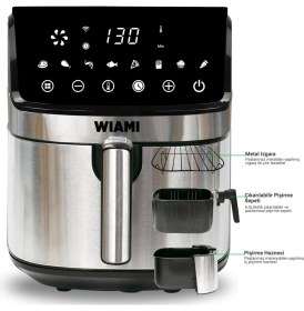 Resim Wiami Airfryer 6.5l Inox Akıllı Hava Fritözü 