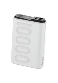 Resim Bix Tpb15 10000mah Pd 20w Usb-c Usb-a Qc 3.0 22.5w Süper Hızlı Şarj Destekli Dijital Ekranlı Mini Powerbank Beyaz 