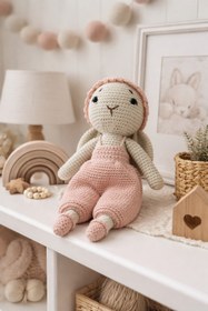 Resim Amigurumi Sevimli Bebek Uyku Arkadaşı Gül Kurusu 