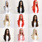 Resim Kadın Cosplay Peruk - Uzun Düz Sentetik Saç, %100 Yoğunluk, Isıya Dayanıklı Fiber, Toka Ağı Kapağı, Noel, Kostüm, Günlük Giyim, Parti için Şık 