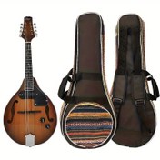 Resim 2025 Hawaii Tarzı Mandolin Çantası - Ayarlanabilir Dolgulu Omuz Askısı, 5mm İnci Kaplama, Siyah Dış Mekan ve Canlı Çizgili İç Mekan, Müzisyenler İçin Kolay Tutma, Mandala Aksesuarları, Mandolin İçin Omuz Çantası 