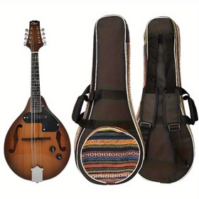 Resim 2025 Hawaii Tarzı Mandolin Çantası - Ayarlanabilir Dolgulu Omuz Askısı, 5mm İnci Kaplama, Siyah Dış Mekan ve Canlı Çizgili İç Mekan, Müzisyenler İçin Kolay Tutma, Mandala Aksesuarları, Mandolin İçin Omuz Çantası 