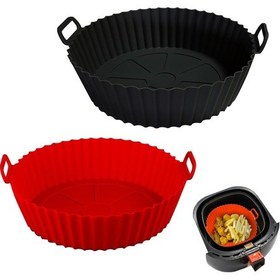Resim Hava Fritöz Silikon Tenceresi, Hava Fritöz Silikon Sepet Kasesi, Silikon Pişirme Tepsisi Tencereleri 3 İla 5 Qt 