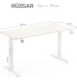 Resim Rüzgar Oyuncu Masası Beyaz (160X70) 