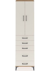 Resim Arges Dolap 3 Raflı 5 Çekmeceli 2 Kapaklı 60x30x221 Çam-aytaşı Atlas Çam 