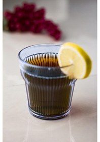 Resim Akrilik Lacivert Tekli Kısa Bardak & Su Meşrubat Kahve Yanı Bardağı 300 Ml Cam Değildir 