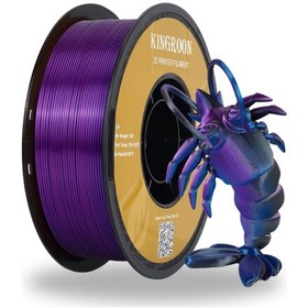 Resim Üç Renkli Silk Pla Filament Siyah-mor-mavi Canlı Parlak Renk Geçişi 1.75mm 1 Kg 