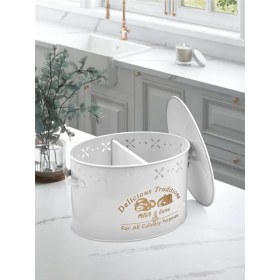 Resim Özbience Metal Bölmeli Beyaz Patates ve Soğan Kovası 18 Lt, Pratik Saklama Çözümü 