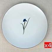 Resim Tabak Evi Porselen Natura İris Altın Yaldız Servis Tabağı 24.50 CM 4'lü 