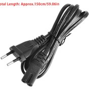 Resim Derwell Teyp Işıldak Fişi C7 Power Güç Kablosu Enerji Kablosu 2 Pinli Power Cord 2-prong Pin Ac Ab 1.5 Metre 