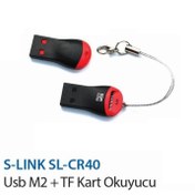 Resim S-Link SL-CR40 Usb M2 + Tf Kart Okuyucu 