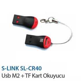 Resim S-Link SL-CR40 Usb M2 + Tf Kart Okuyucu 