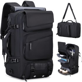 Resim ENOSHI Büyük 43.94cm Kadın ve Erkekler için Dönüştürülebilir Omuz Çantası - Ayakkabı Bölmesi, Çoklu Cep, Ayarlanabilir Askılar ve Dayanıklı Polyester - İş Gündelik Yürüyüş Seyahat Günü Çantası, Dizüstü Bilgisayar Çantası, Yürüyüş Ekipmanı, Güvenli Fermuar Kapanışı 