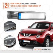 Resim İntachrom Nissan Juke Krom Plakalık - Hummer Tip 2 Adet 