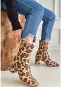 Resim Birta Leopar Cilt Streç Topuklu Bot Çok Renkli 