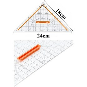 Resim Geoderik Üçgen Cetvel 24cm Ve Pistole Cetvel Takımı 1 Adet Geoder Modelist Terzi Gönyesi Geometrik Açılı Gönye Yıldızlar Çok Renkli 