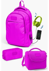 Resim Coral High Kids Pembe Usb'li 3 Lü Okul Çanta Seti Set0124310 Çok Renkli 