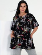 Resim Massiro Ofis İçin Büyük Beden Kadın Tunik 156518198 Siyah 