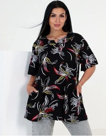 Resim Massiro Ofis İçin Büyük Beden Kadın Tunik 156518198 Siyah 