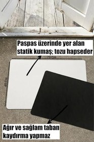 Resim KARMAT Özel Harfli Paspas, M Harfi, İç ve Dış Kapı Önü Paspası, Dijital Baskı Bej-45 x 70 