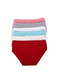 Resim 6 Adet Kız Çocuk Dantelli Kız Bikini 408 Çok Renkli 