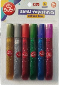 Resim Simli Yapıştırıcı 6 Renk 1 Paket Simli Uhu 6 Lı Anasınıfı Kreş Süsleme Etkinlik Yıkanabilir Zararsız 