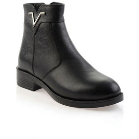 Resim Siyah Hakiki Deri Kadın Bot & Bootie K02286001303 Siyah 