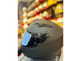 Resim Fazer Siyah Vizör Solid Matt Black Full Face Güneş Vizörlü Motosiklet Kaskı 