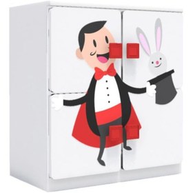 Resim WoodyLife 4 Kapaklı Çocuk Odası Anaokulu Kreş Dolap Sirk Temalı 