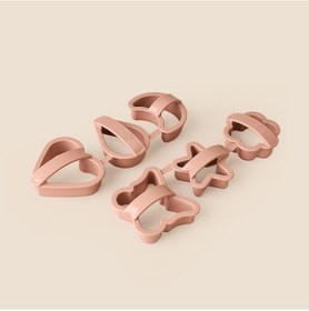 Resim 6'lı Plastik Kurabiye Kalıbı - Pembe Renkli 