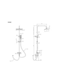 Resim Creavit Sh660gr Gun Grey/metalik Gri Tepe Duş Sistemi Metalik Gri 